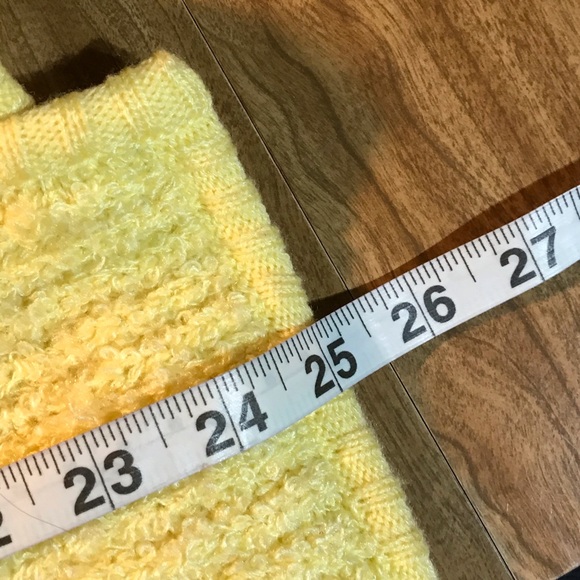 Vintage 1970’s Yellow Open Knit Cardigan Jacket - Picture 7 of 9